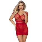 SUBBLIME - 951924 SHORT RED CROCHET GRILL DRESS ONE SIZE