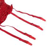 SUBBLIME - 952181 FISHNET BODYSTOCKING WITH GLOVES AND DIAMONDS RED ONE SIZE