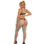 SUBBLIME - 952358 RAINBOW MESH HALTER NECK BODYSTOCKING XS/M
