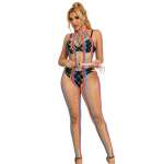 SUBBLIME - 952358 RAINBOW MESH HALTER NECK BODYSTOCKING XS/M