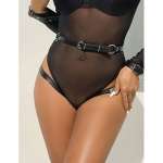 SUBBLIME - 953690 HANDCUFFS WITH BONDAGE BELT BLACK ONE SIZE