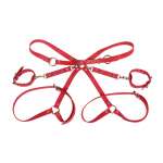 SUBBLIME - 953706 HANDCUFFS WITH BONDAGE BELT RED ONE SIZE