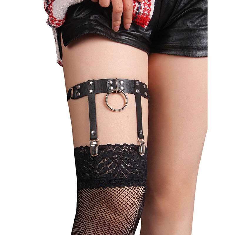 SUBBLIME - 953744 ADJUSTABLE LEATHER PUNK GARTER BLACK ONE SIZE SUBBLIME - 953744 ADJUSTABLE LEATHER PUNK GARTER BLACK ONE SIZE