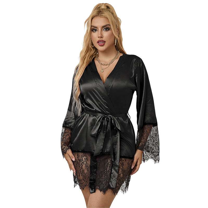 SUBBLIME - 953805 ELEGANT LACE PAJAMAS + THONG BLACK L/XL SUBBLIME - 953805 ELEGANT LACE PAJAMAS + THONG BLACK L/XL