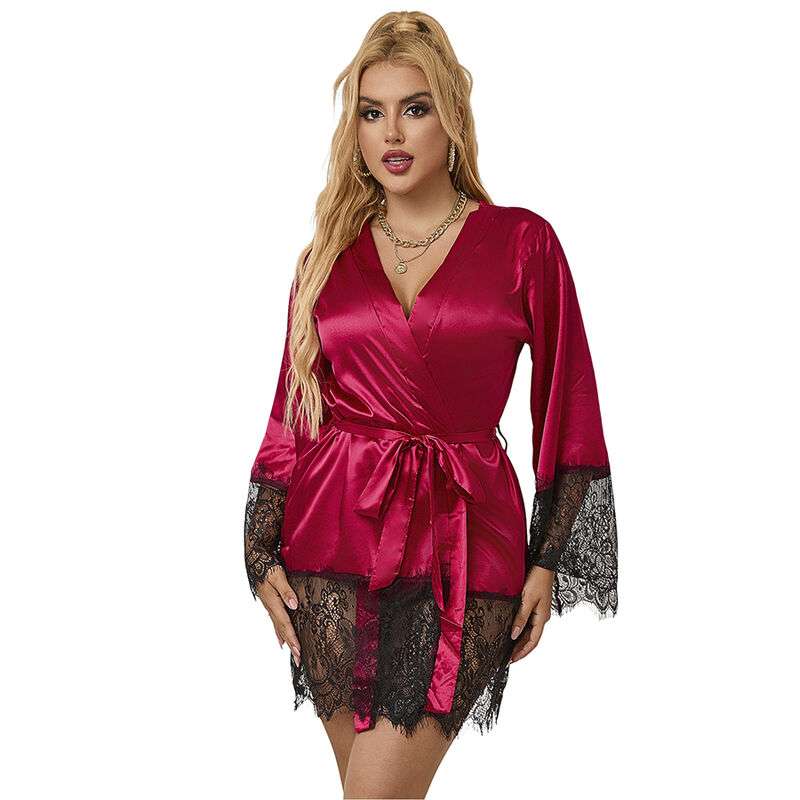 SUBBLIME - 953812 ELEGANT LACE PAJAMAS + THONG RED S/M SUBBLIME - 953812 ELEGANT LACE PAJAMAS + THONG RED S/M