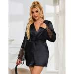 SUBBLIME - 953997 LACE CHEMISE + THONG BLACK S/M