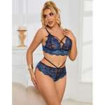SUBBLIME - 954062 BRA + PANTIES LACE BLUE S/M