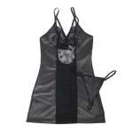 SUBBLIME - 954161 DRESS + THONG LEATHER BLACK S/M