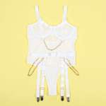 SUBBLIME - 954291 BODY WITH CHAINS + GARTER BELT WHITE L/XL