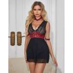 SUBBLIME - 954437 LACE BONDAGE DRESS BLACK L/XL