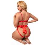 SUBBLIME - 954468 SEXY OPENWORK BODY WITH BOW RED S/M