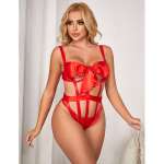 SUBBLIME - 954475 SEXY OPENWORK BODY WITH BOW RED L/XL