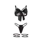 SUBBLIME - 955199 BRA SET WITH ADJUSTABLE BLACK BOW S/M