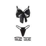 SUBBLIME - 955205 BRA SET WITH ADJUSTABLE BLACK BOW L/XL