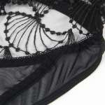 SUBBLIME - 955212 TRANSPARENT BODYSUIT WITH BLACK HOLLOW LACE S/M