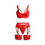 SUBBLIME - 955267 RED BONDAGE BRA WITH GARTER SET L/XL