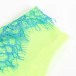 SUBBLIME - 955328 BRA SET WITH LACE AND GARTER LINES GREEN AND BLUE L/XL