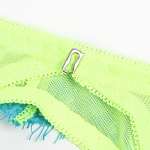 SUBBLIME - 955328 BRA SET WITH LACE AND GARTER LINES GREEN AND BLUE L/XL