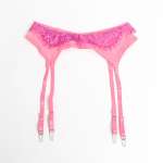 SUBBLIME - 955366 BRA SET WITH LACE AND GARTER LINES PINK AND PURPLE L/XL