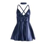 SUBBLIME - 955410 DRESS WITH BLUE LEATHER STRAPS S/M