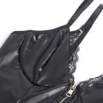 SUBBLIME - 955458 BLACK LEATHER ZIPPER BODY S/M