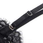 SUBBLIME - 955496 LACE BODYSUIT WITH BOWS AND GARTERS BLACK S/M