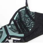 SUBBLIME - 955564 GREEN PATENT LEATHER MESH ZIPPER BRA SET L/XL