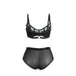 SUBBLIME - 955564 GREEN PATENT LEATHER MESH ZIPPER BRA SET L/XL