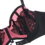 SUBBLIME - 955588 PINK PATENT LEATHER MESH ZIPPER BRA SET L/XL