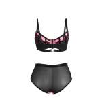 SUBBLIME - 955588 PINK PATENT LEATHER MESH ZIPPER BRA SET L/XL