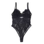 SUBBLIME - 955618 LACE BODYSUIT WITH BOTTOM CLOSURE BLACK S/M