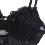 SUBBLIME - 955618 LACE BODYSUIT WITH BOTTOM CLOSURE BLACK S/M