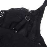 SUBBLIME - 955625 LACE BODYSUIT WITH BOTTOM CLOSURE BLACK L/XL