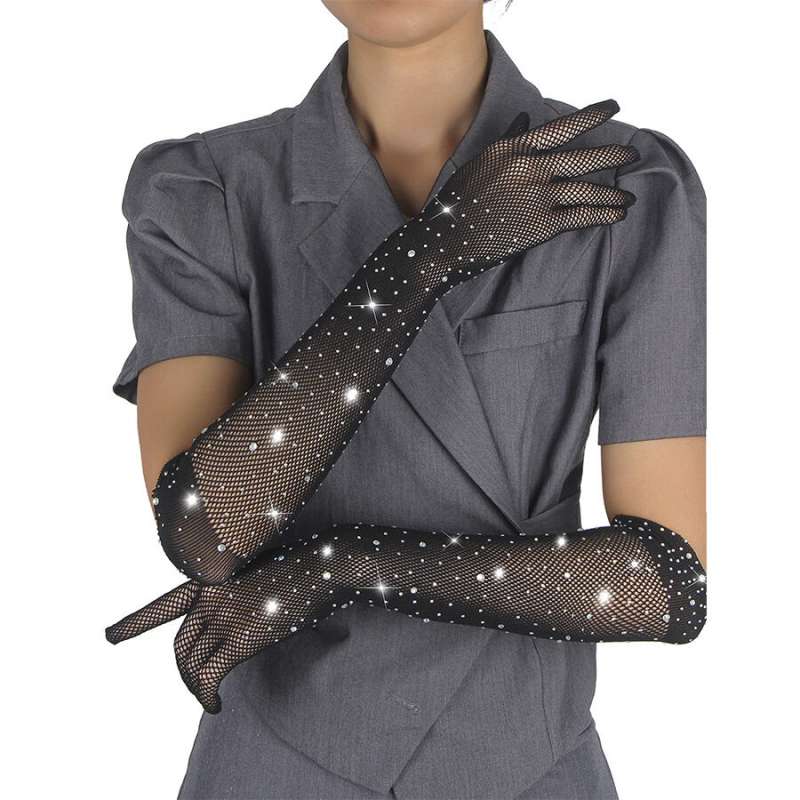 SUBBLIME - 957469SHINE TRANSPARENT GLOVES BLACK S/M