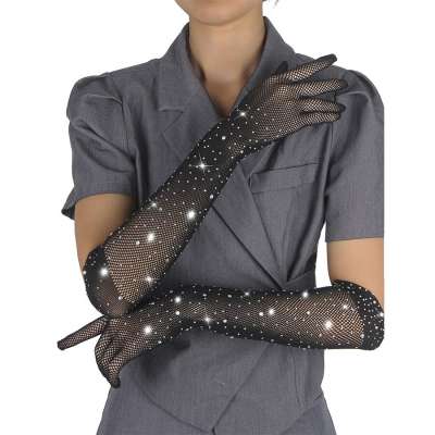 SUBBLIME - 957469SHINE TRANSPARENT GLOVES BLACK S/M