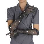 SUBBLIME - 957469SHINE TRANSPARENT GLOVES BLACK S/M