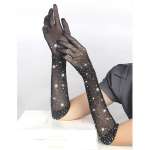 SUBBLIME - 957469SHINE TRANSPARENT GLOVES BLACK S/M
