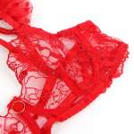 SUBBLIME - 957513 LACE BRA AND GARTER SET RED L/XL