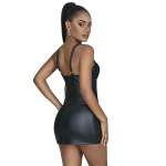 SUBBLIME - 957568 LEATHER ZIP DRESS BLACK S/M