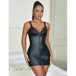 SUBBLIME - 957575  LEATHER ZIP DRESS BLACK L/XL