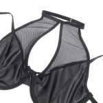 SUBBLIME - 957582 LEATHER BRA AND SKIRT SET BLACK S/M