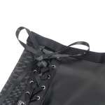 SUBBLIME - 957599 LEATHER BRA AND SKIRT SET BLACK L/XL