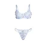 SUBBLIME - 957636 FLOWER EMBROIDERED BRA AND PANTIES SET SKY BLUE L/XL