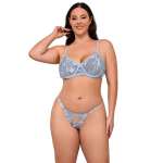 SUBBLIME - 957636 FLOWER EMBROIDERED BRA AND PANTIES SET SKY BLUE L/XL