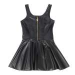 SUBBLIME - 957674 HEART ZIPPER LEATHER DRESS BLACK L/XL
