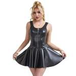 SUBBLIME - 957674 HEART ZIPPER LEATHER DRESS BLACK L/XL