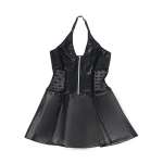 SUBBLIME - 957704 LACE ZIPPER LEATHER DRESS BLACK S/M