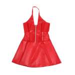 SUBBLIME - 957735 LACE ZIPPER LEATHER DRESS RED L/XL