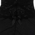 SUBBLIME - BABYDOLL TULLE FABRIC WITH LACE AND FLOWER DETAIL BLACK L/XL