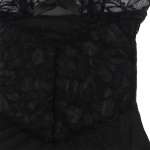 SUBBLIME - BABYDOLL WITH ADJUSTABLE STRAPS AND TRANSPARENT LACE FLORAL PRINT BLACK L/XL